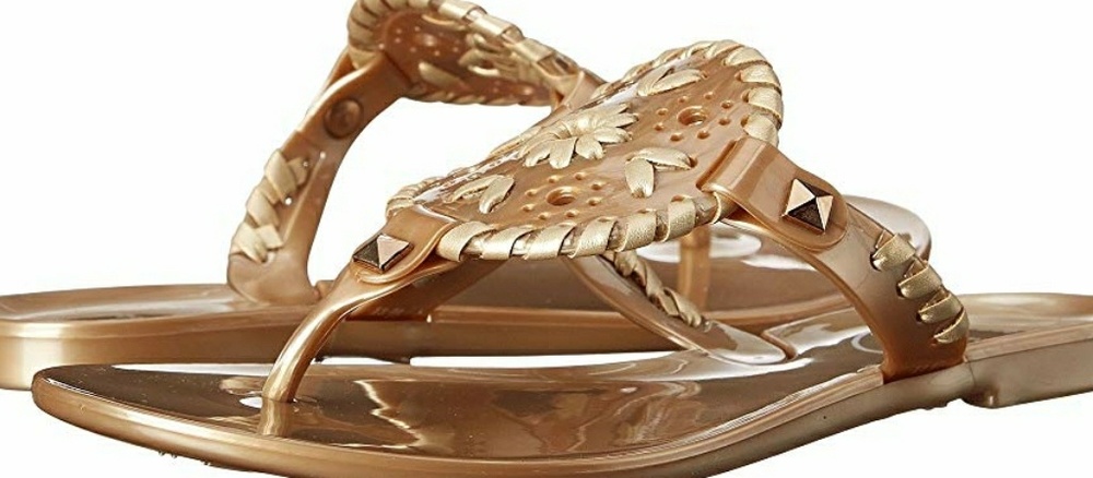 Jack Rogers Gold Jelly Flip-flips